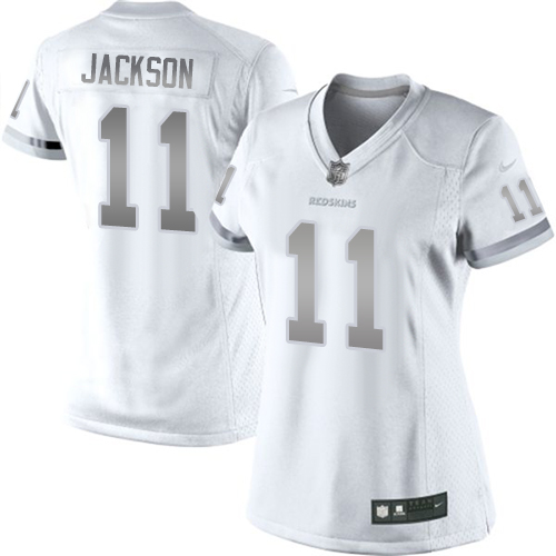 Women's Limited DeSean Jackson Nike Jersey White - #11 Platinum NFL Washington Redskins